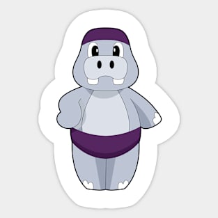 Hippo Swimming Swimming cap Sticker